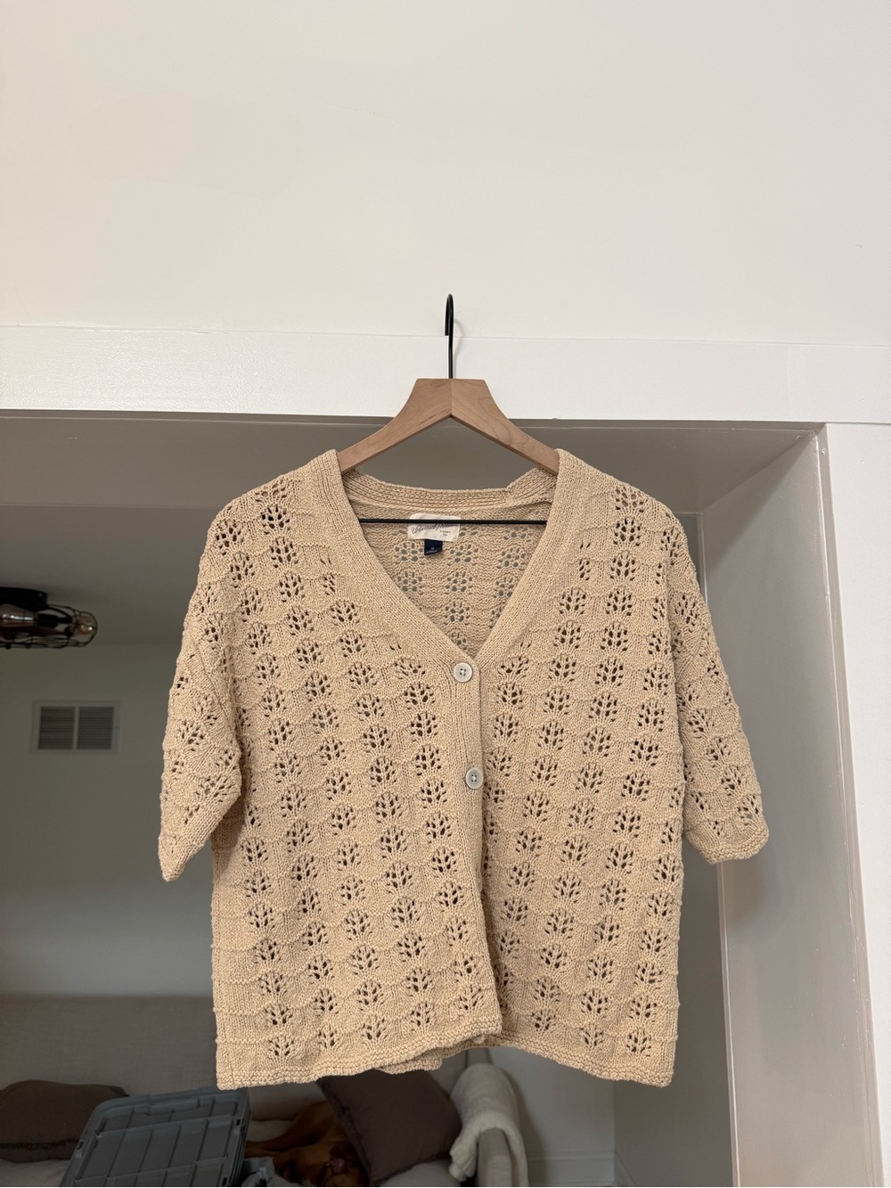 Universal Thread Beige Crochet Knit Shirt - Picture 3 of 4